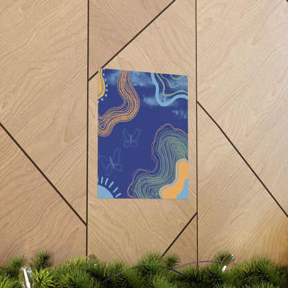 Artistic Butterfly Wall Poster, Abstract Home Decor, Bohemian Wall Art, Unique Gift, Colorful Room Accent, Modern Aesthetic Print