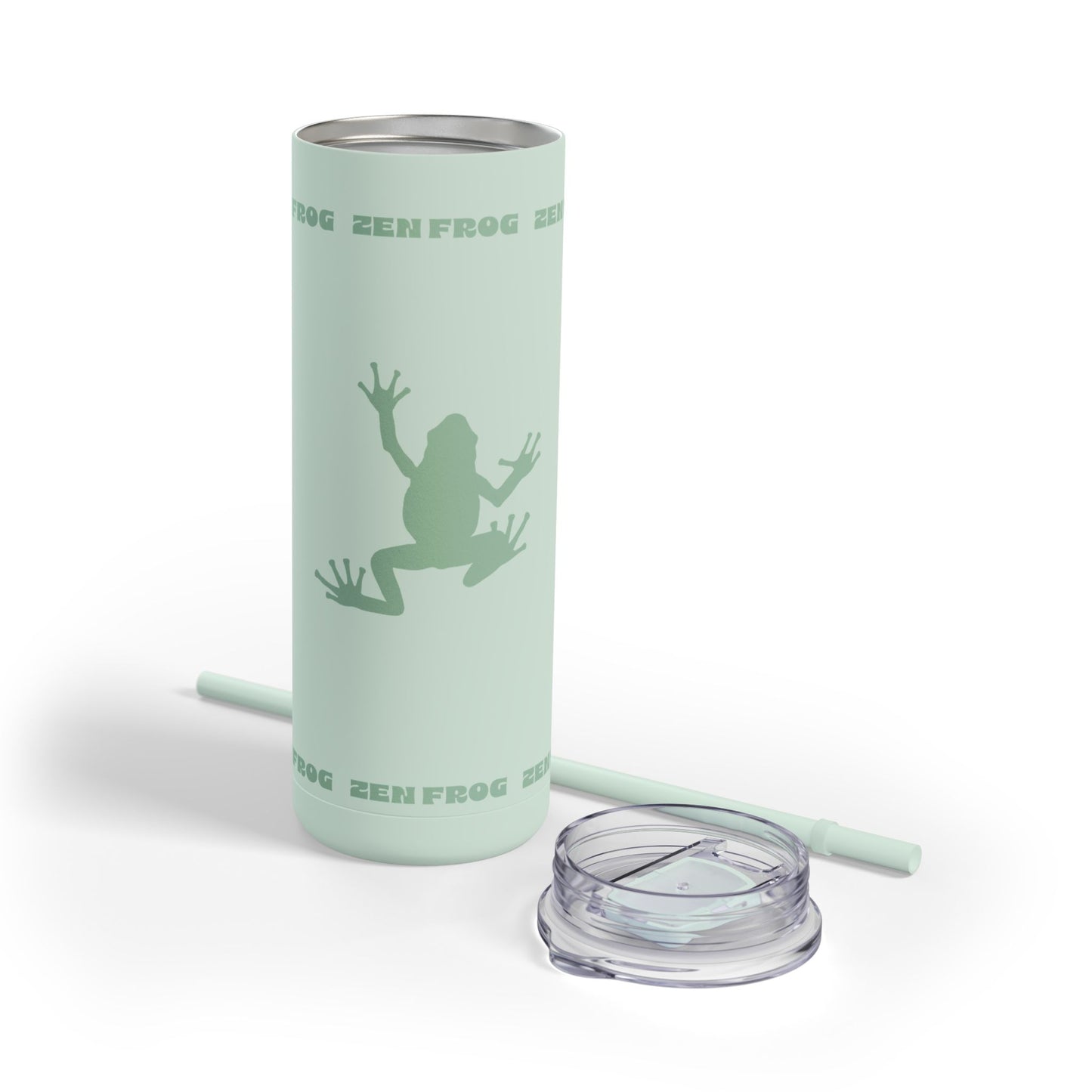 Zen Frog Skinny Tumbler, 20oz - Unique Drinkware for Nature Lovers, Eco-friendly Gift, Travel Cup, Summer Hydration, Stylish Reusable Cup