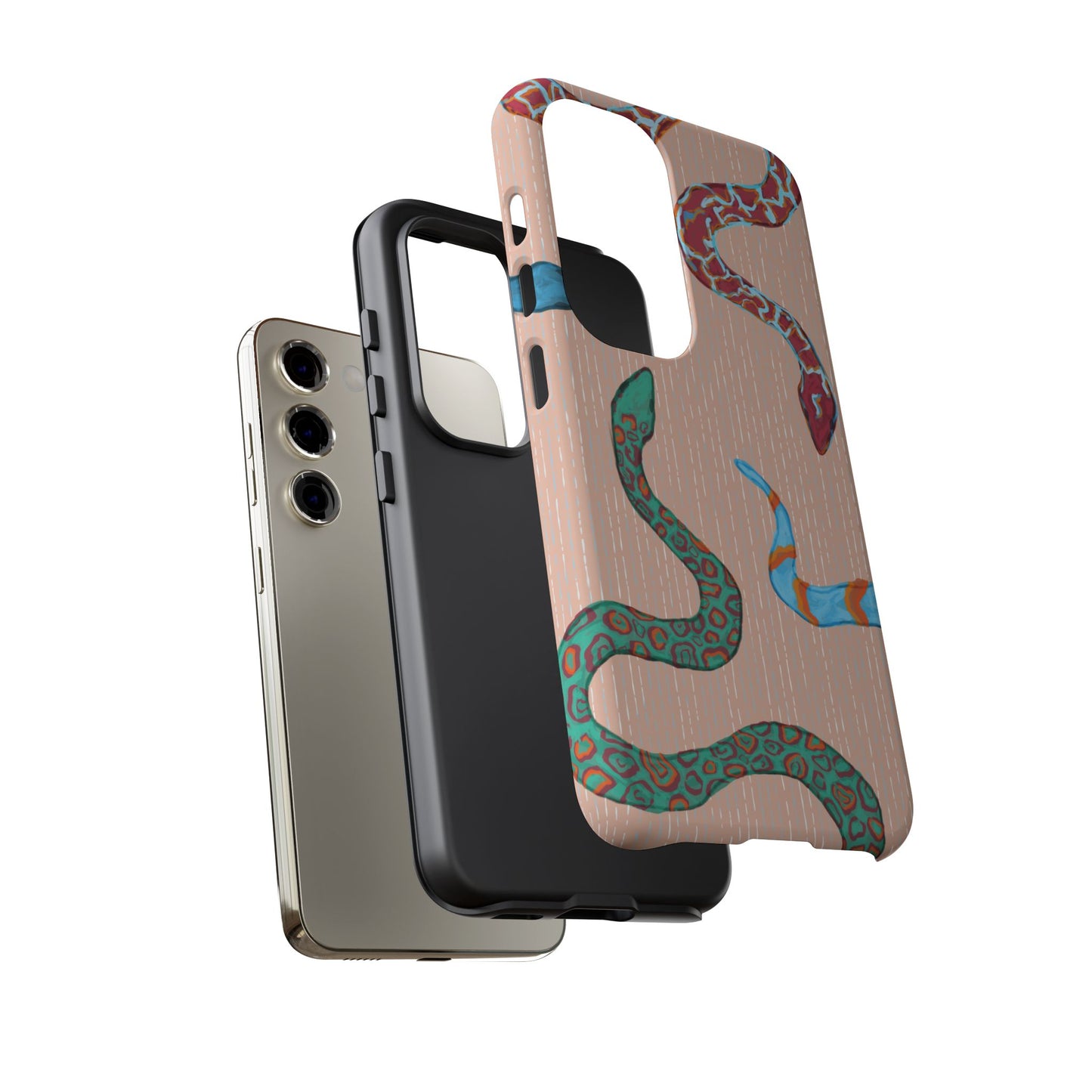 Colorful Snake Phone Case, Tough Phone Case, Unique Phone Cover, Animal Print Case, Gifts for Her, Trendy Accessories