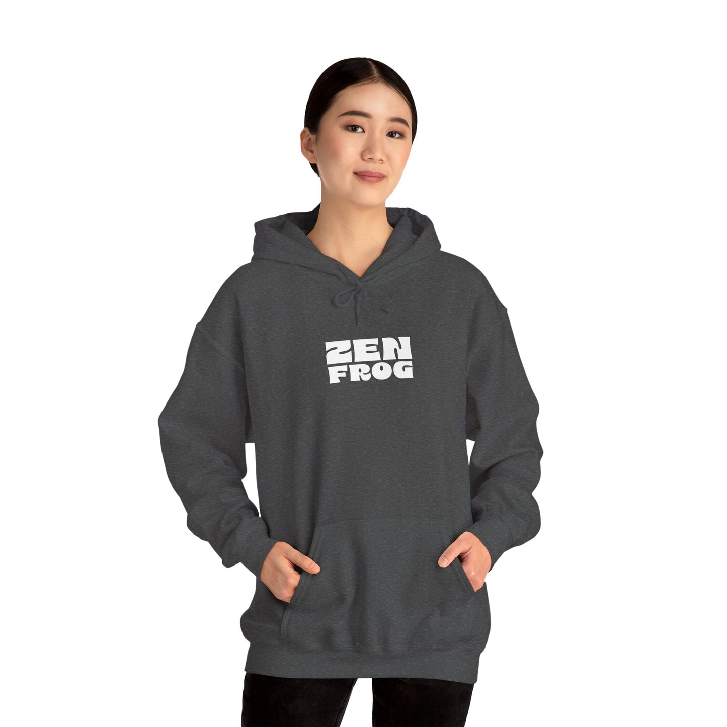 Zen Frog Octopus Unisex Heavy Blend Hooded Sweatshirt, Cozy Graphic Hoodie, Gift for Ocean Lovers, Unique Casual Wear, Relaxed Style