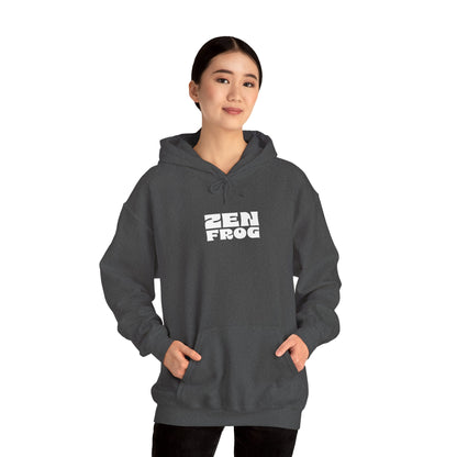 Zen Frog Octopus Unisex Heavy Blend Hooded Sweatshirt, Cozy Graphic Hoodie, Gift for Ocean Lovers, Unique Casual Wear, Relaxed Style
