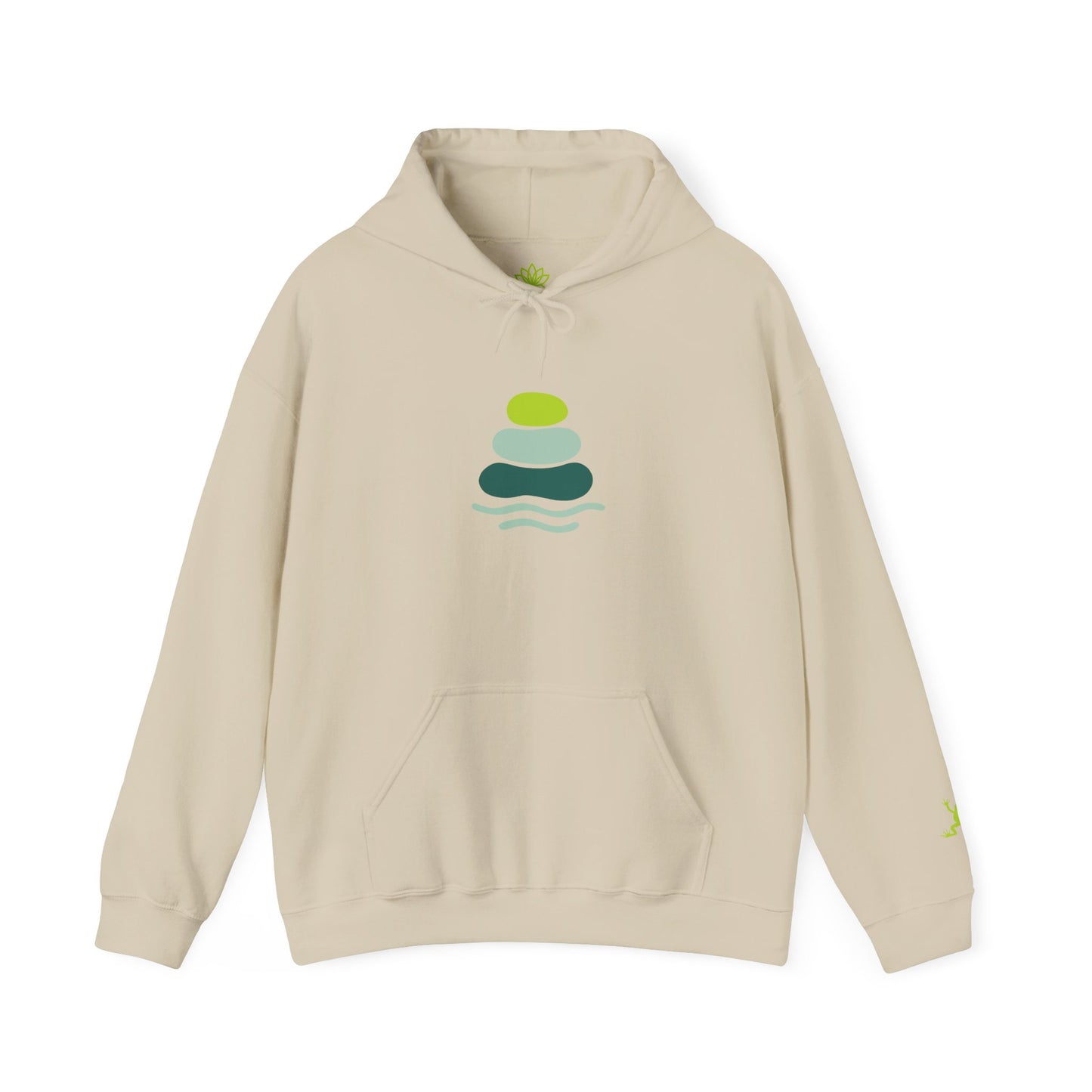 Serene Stacked Stones Hoodie, Unisex Sweatshirt for Mindfulness, Cozy Layer for Relaxation, Gift for Yoga Lovers, Perfect for Meditation