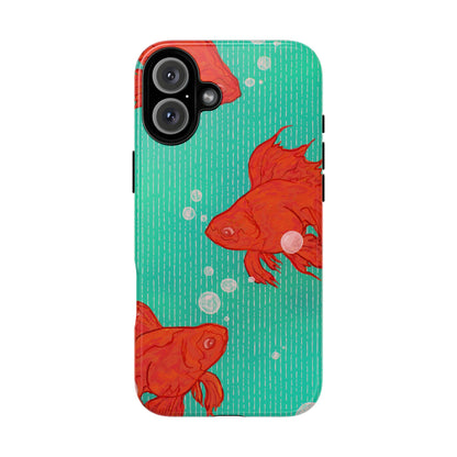 Vibrant Goldfish Phone Case, Colorful iPhone Cover, Ocean Vibe Accessory, Unique Gift for Fish Lovers, Cute Phone Cases