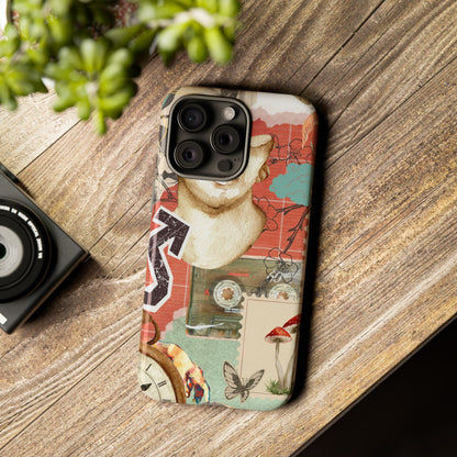 Artistic iPhone Case, Tough Cases with Vintage Design, Unique Phone Cover, Gift for Art Lovers, Protective Case for All Occasions, Vintage Collage Art