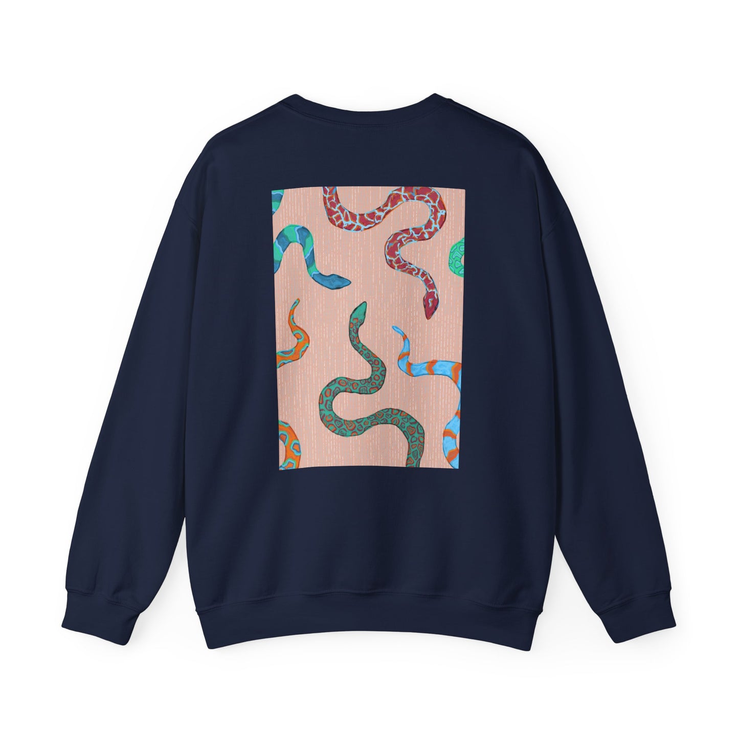 Funky Snake Unisex Crewneck Sweatshirt, Cozy Apparel, Unique Gift, Snake Art, Relaxed Style, Perfect for Casual Outings