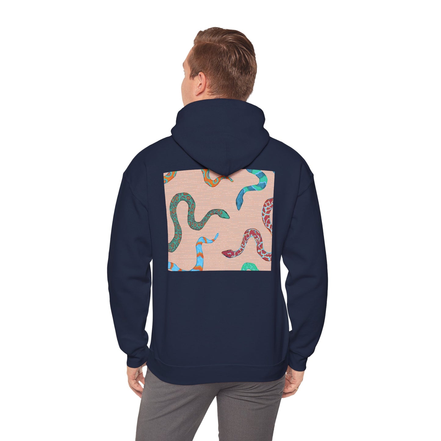 Vibrant Unisex Hoodie with Zen Frog and Snake Design, Cool Gift for Nature Lovers, Casual Wear for All Occasions, Gift for Her, Cool Hoodies