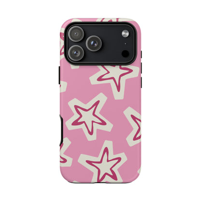 Starry Pink Phone Case | Tough Cases for Trendy Protection, Cute Gift, Fun Design, Holiday Match, Everyday Use