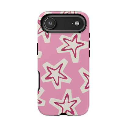 Starry Pink Phone Case | Tough Cases for Trendy Protection, Cute Gift, Fun Design, Holiday Match, Everyday Use