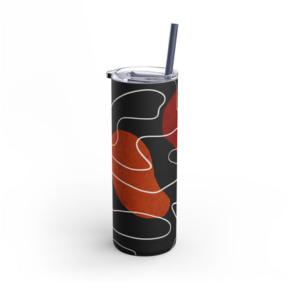 Stylish Matte Tumbler with Abstract Design, Perfect for Gifts, Travel, Coffee Lovers, Home Decor, and Reusable Drinkware