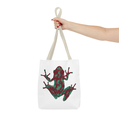Frog Art Tote Bag, Eco-Friendly Shopping Bag, Nature Lover Gift, Stylish Reusable Tote, Unique Animal Print Purse