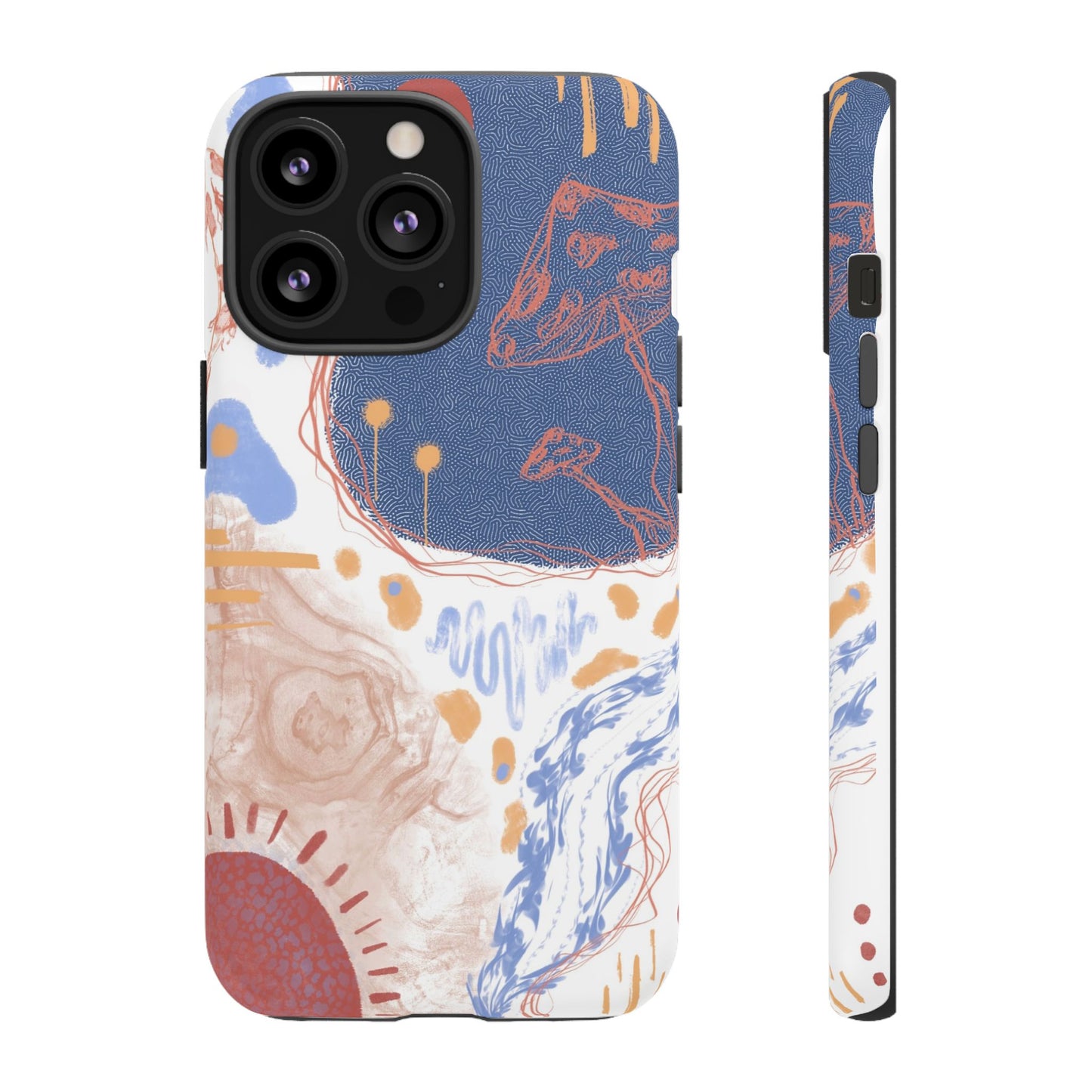 Artistic Phone Case with Abstract Design, Tough Phone Case, Unique Gift, Trendy Accessories, Modern Art Case, Stylish Tech Gear