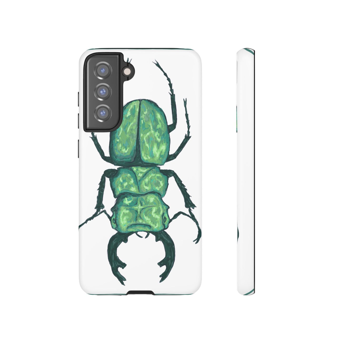 Green Beetle Phone Case - Tough Cases, Insect Lover Gift, Nature Lover Accessory, Unique Phone Cover, Eco-Friendly Design