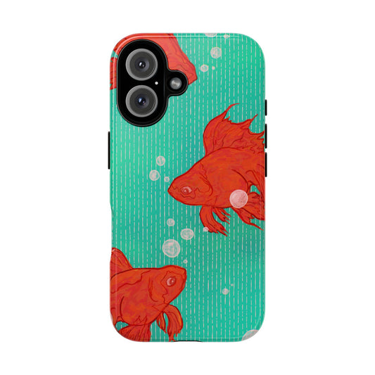 Vibrant Goldfish Phone Case, Colorful iPhone Cover, Ocean Vibe Accessory, Unique Gift for Fish Lovers, Cute Phone Cases