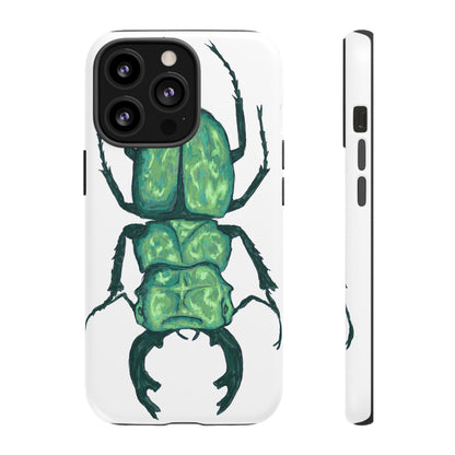 Green Beetle Phone Case - Tough Cases, Insect Lover Gift, Nature Lover Accessory, Unique Phone Cover, Eco-Friendly Design