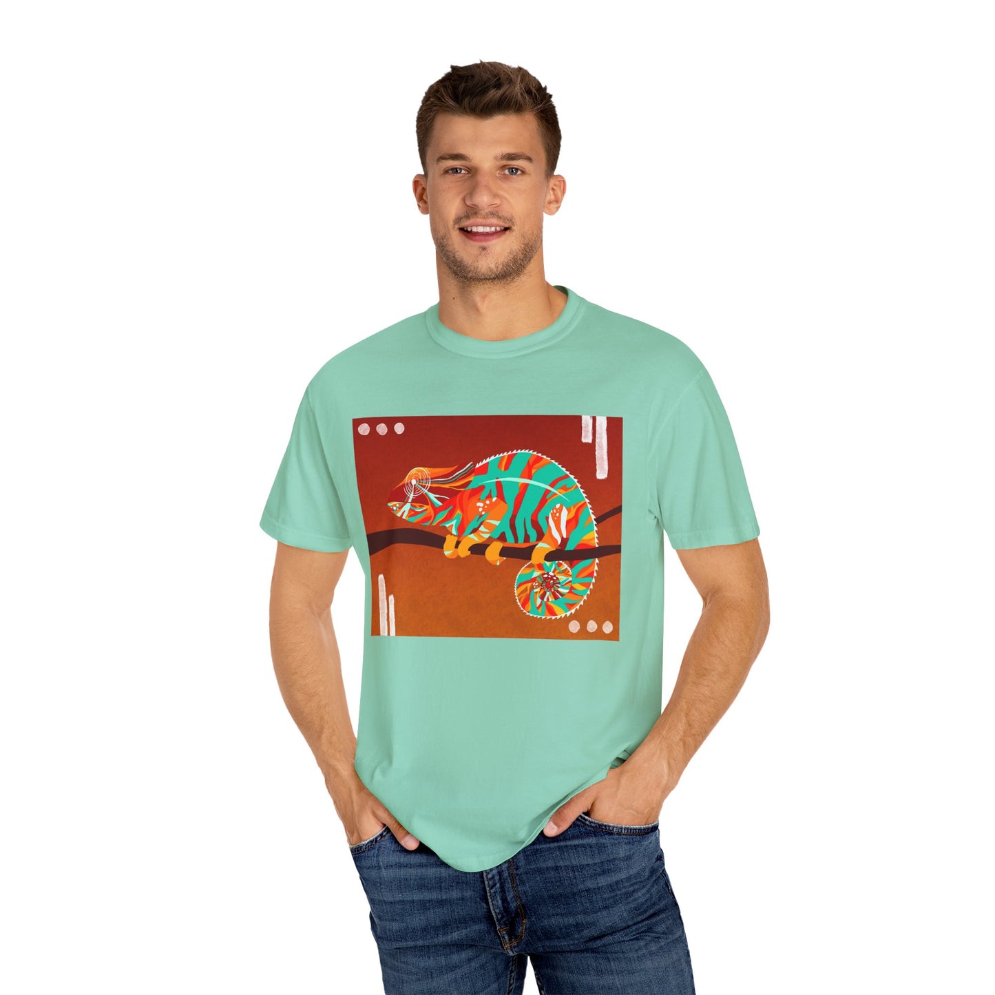 Vibrant Chameleon T-Shirt | Eco-friendly Fashion Tee, Unisex Graphic Tee, Animal Lover Shirt, Gift for Nature Enthusiasts