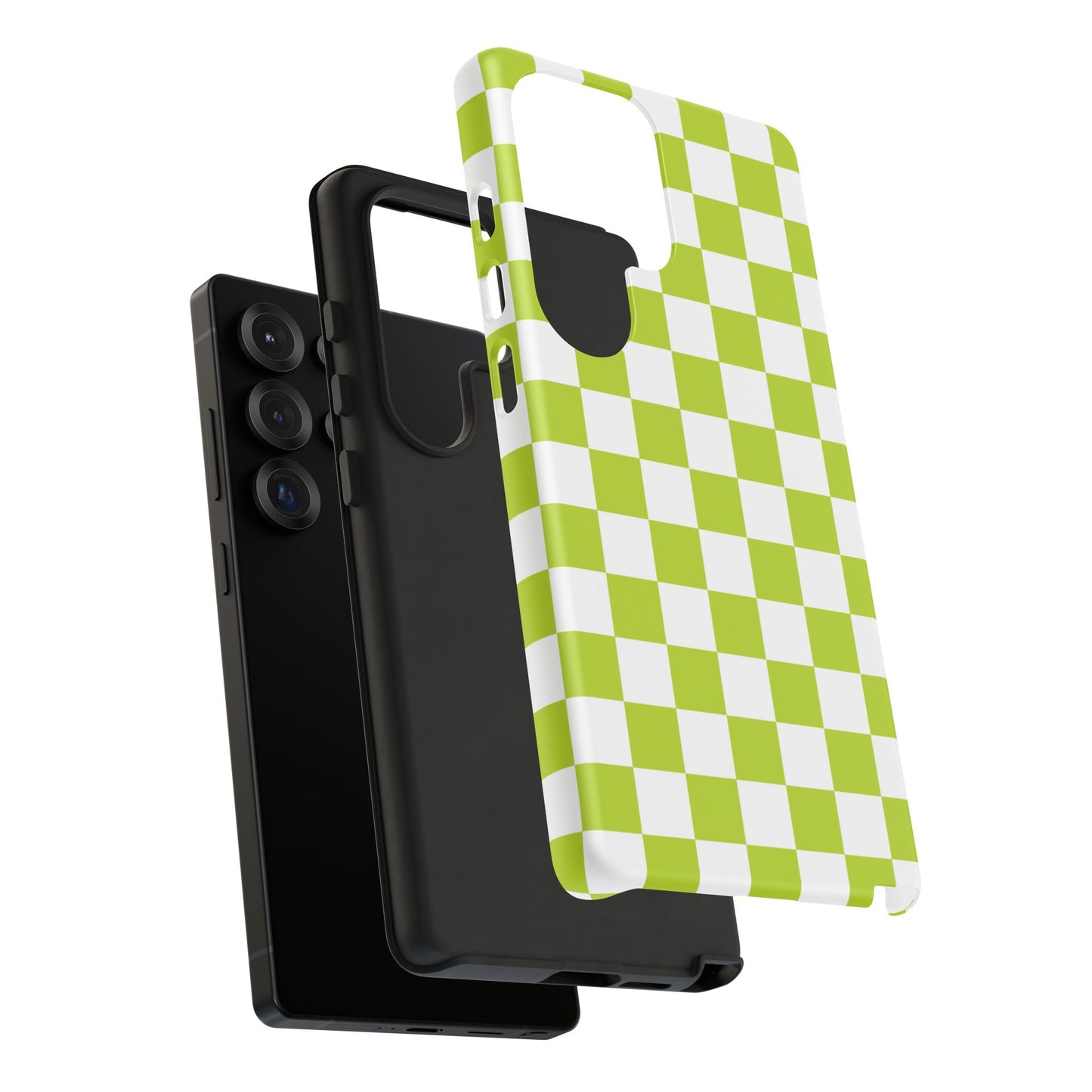 Lively Checker Pattern Phone Case | Tough Cases, Green Checkered Design, Unique Cell Phone Cover, Trendy Accessory, Gift Idea