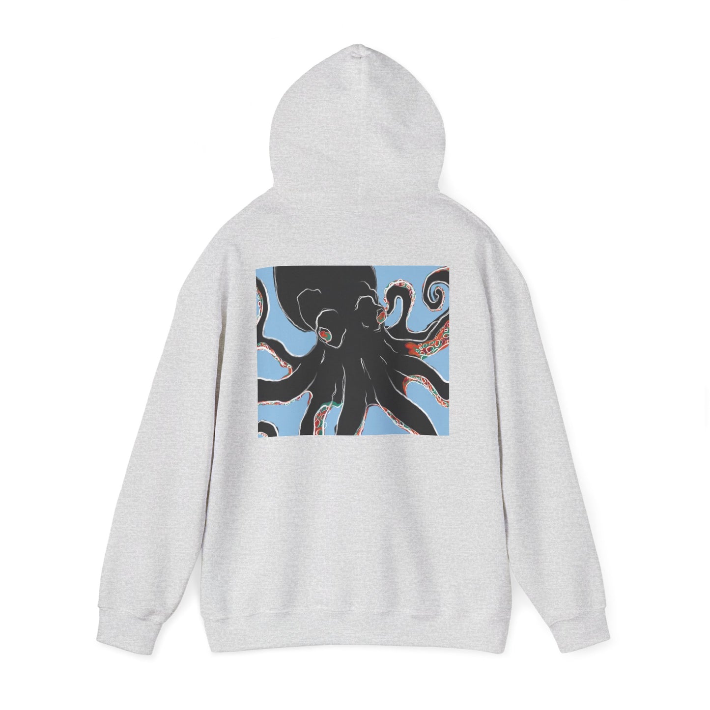 Zen Frog Octopus Unisex Heavy Blend Hooded Sweatshirt, Cozy Graphic Hoodie, Gift for Ocean Lovers, Unique Casual Wear, Relaxed Style