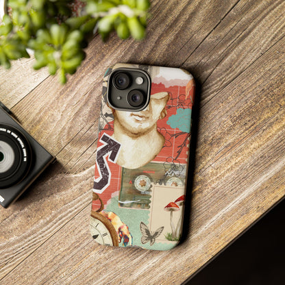 Artistic iPhone Case, Tough Cases with Vintage Design, Unique Phone Cover, Gift for Art Lovers, Protective Case for All Occasions, Vintage Collage Art