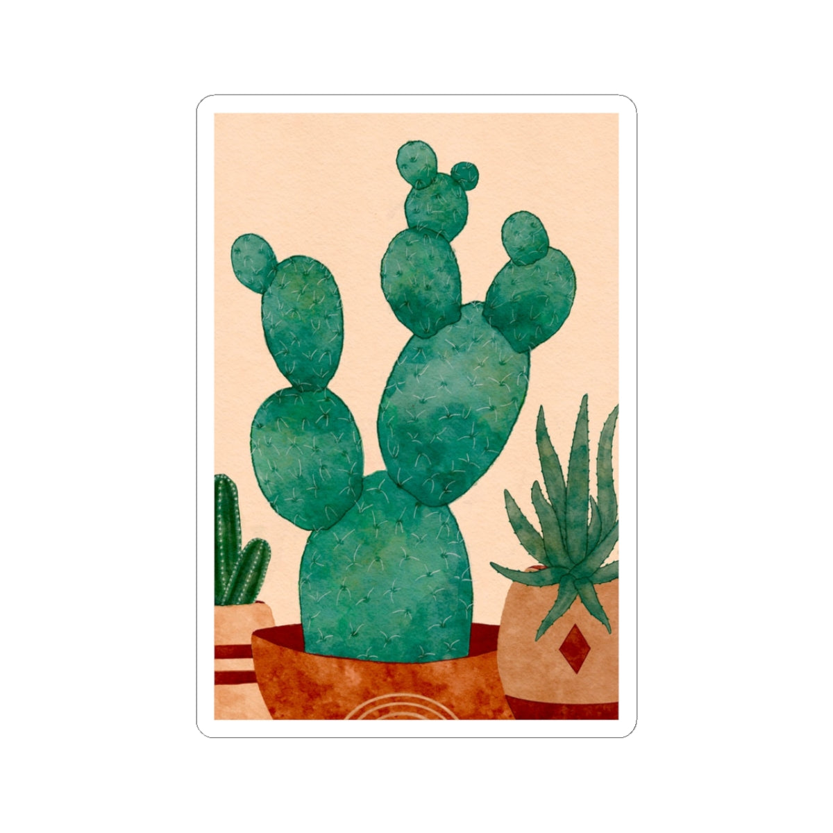 Whimsical Cactus Stickers, Cute Plant Decor, Laptop Stickers, Nature Lover Gifts, Boho Home Aesthetic