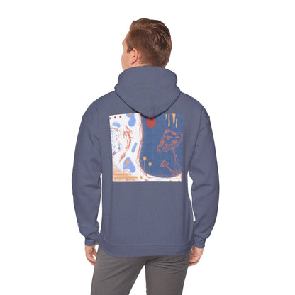 Artistic Unisex Hooded Sweatshirt - Cozy Streetwear for Comfort, Gift for Art Lovers, Perfect for Fall, Casual Style