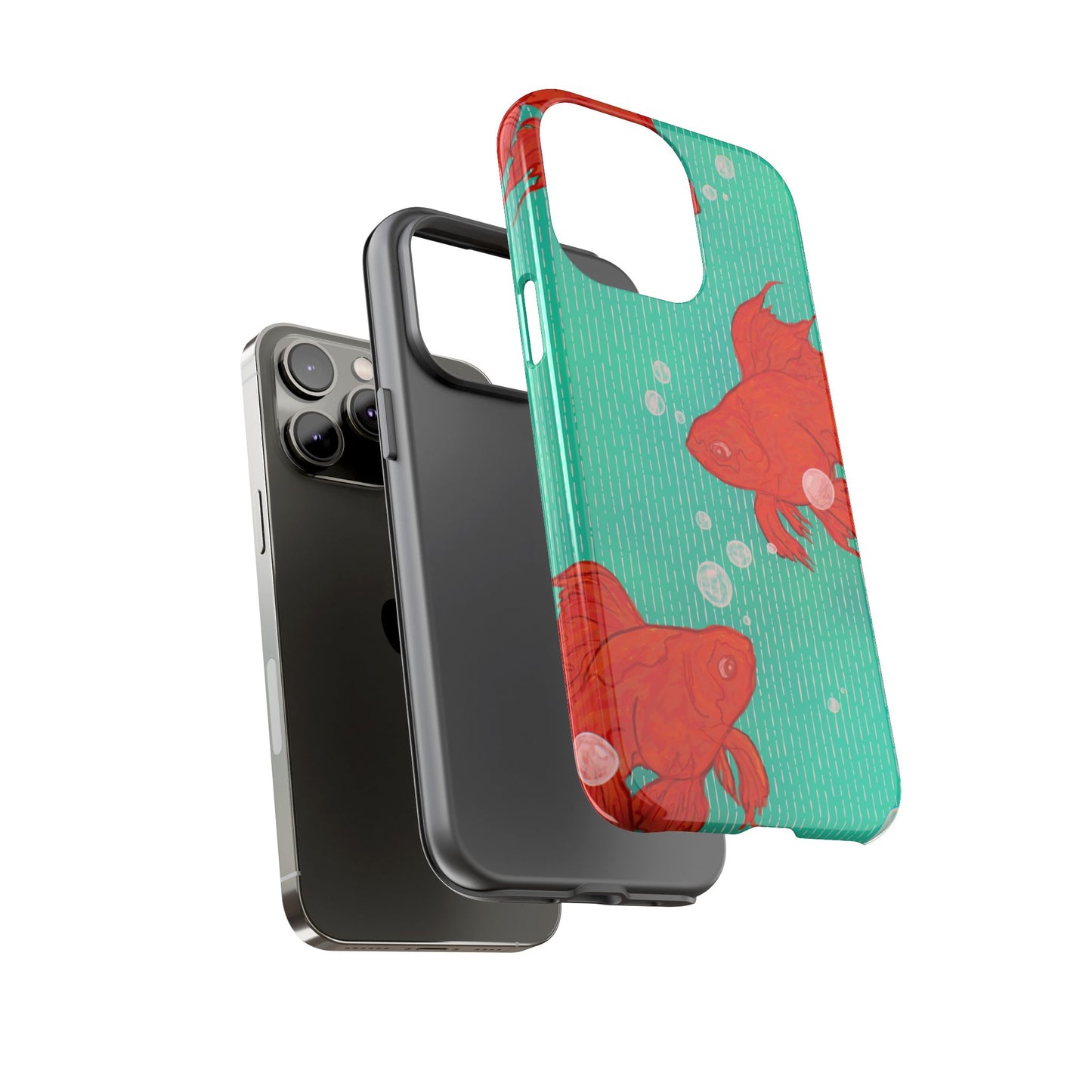 Vibrant Goldfish Phone Case, Colorful iPhone Cover, Ocean Vibe Accessory, Unique Gift for Fish Lovers, Cute Phone Cases
