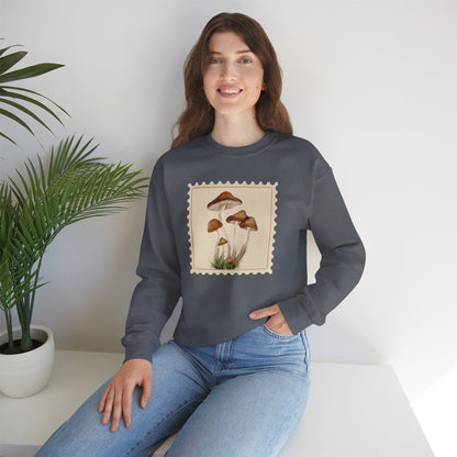Mushroom Vibes Unisex Crewneck Sweatshirt - Cozy Fashion, Nature Lover Gift, Fall Outfit, Eco-Friendly Style, Perfect for Autumn, Artsy Sweatshirts, Premium, Nature-inspired Crewnecks