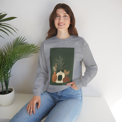 Fall-Inspired Botanical Crewneck Sweatshirt, Cozy Sweatshirt for Women, Warm Unisex Sweater, Autumn Gift,  Plant Lover Apparel