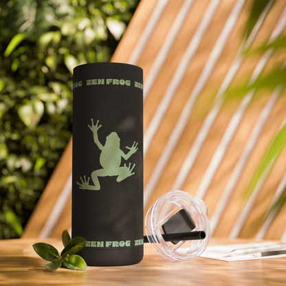 Zen Frog Skinny Tumbler, 20oz - Unique Drinkware for Nature Lovers, Eco-friendly Gift, Travel Cup, Summer Hydration, Stylish Reusable Cup
