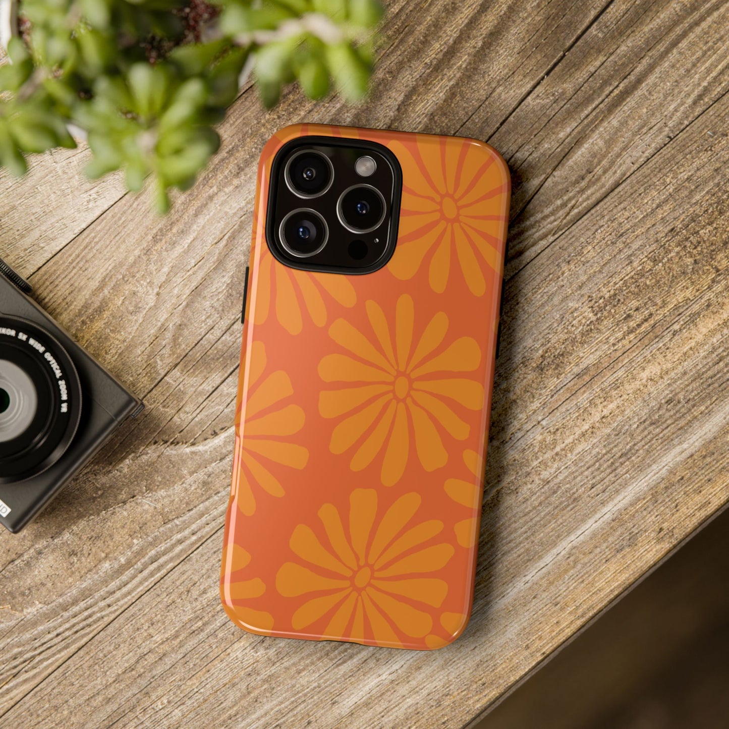 Stylish iPhone Case, Floral Phone Cover, Tough Phone Cases, Green Daisy Design, Unique Gift for Her, Spring Accessories