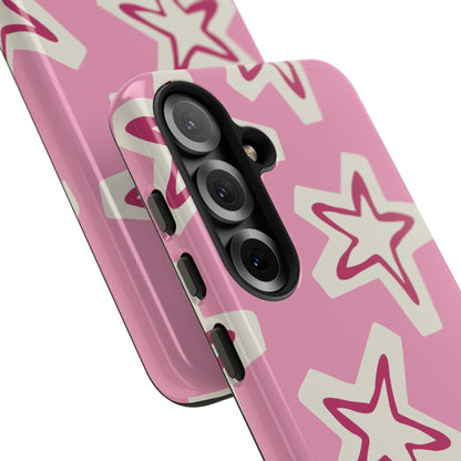 Starry Pink Phone Case | Tough Cases for Trendy Protection, Cute Gift, Fun Design, Holiday Match, Everyday Use