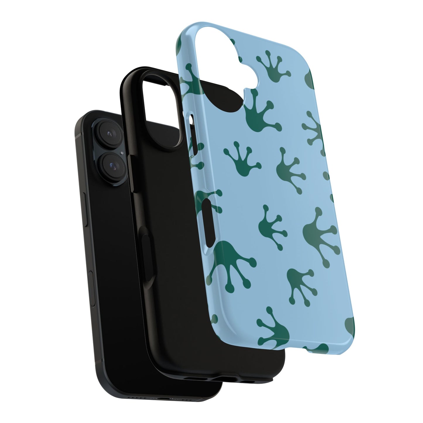 Frog Pattern Phone Case, Tough Cases for Nature Lovers, Unique Gift for Kids, Eco-Friendly Accessories, Stylish Cell Phone Cover, Cute Frog Print Pattern, Artsy Phone Cases