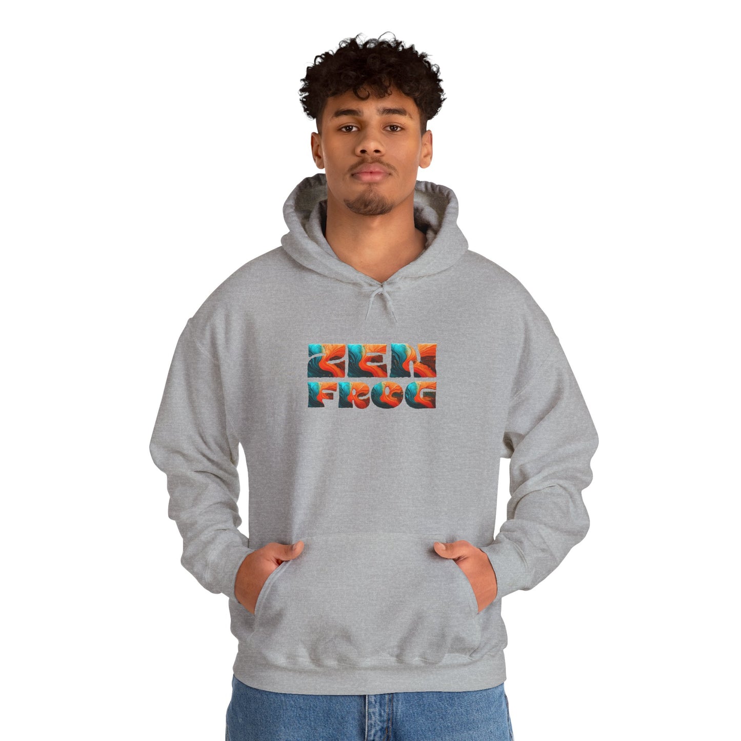 Zen Frog & Moon Unisex Hoodie, Cozy Sweatshirt for Relaxation, Gifts for Nature Lovers, Festival Wear, Everyday Comfort