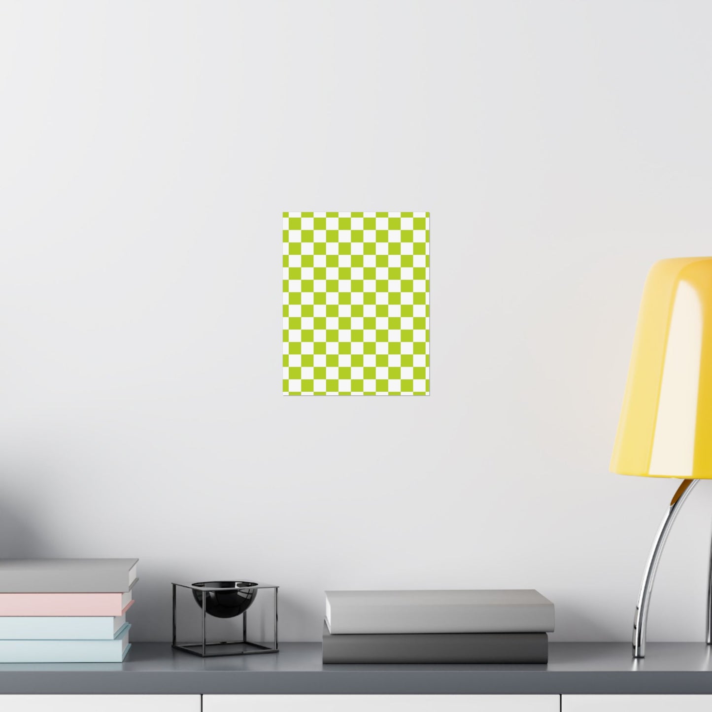 Green Checkerboard Wall Art Prints, Modern Home Decor, Minimalist Room Styling, Artistic Gifts for Any Occasion, Chic Decorative Posters