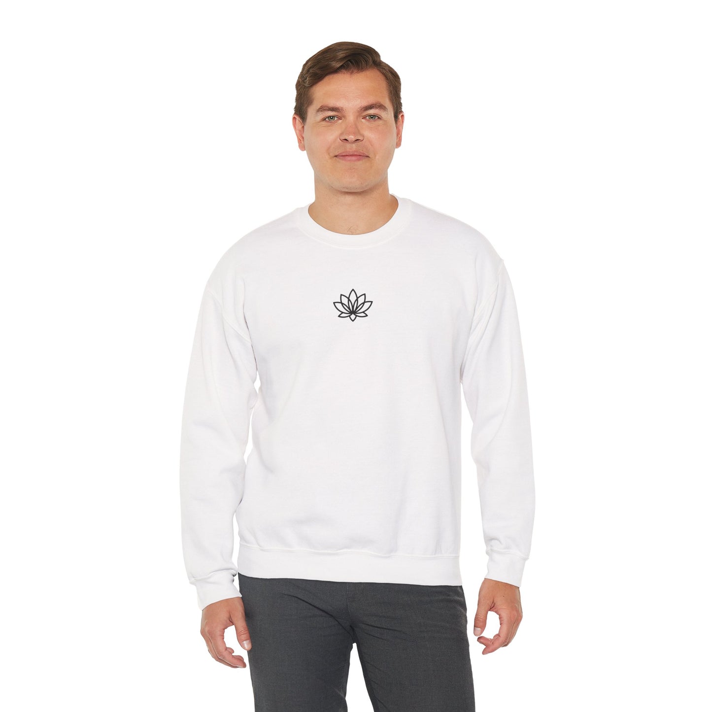 Lotus & Sun Graphic Sweatshirt, Relaxed Fit Crewneck, Perfect Gift for Spring, Cozy Fashion, Unisex Apparel, Gift for Him, Gift for Her, Fall Vibes, Autumn Crewneck