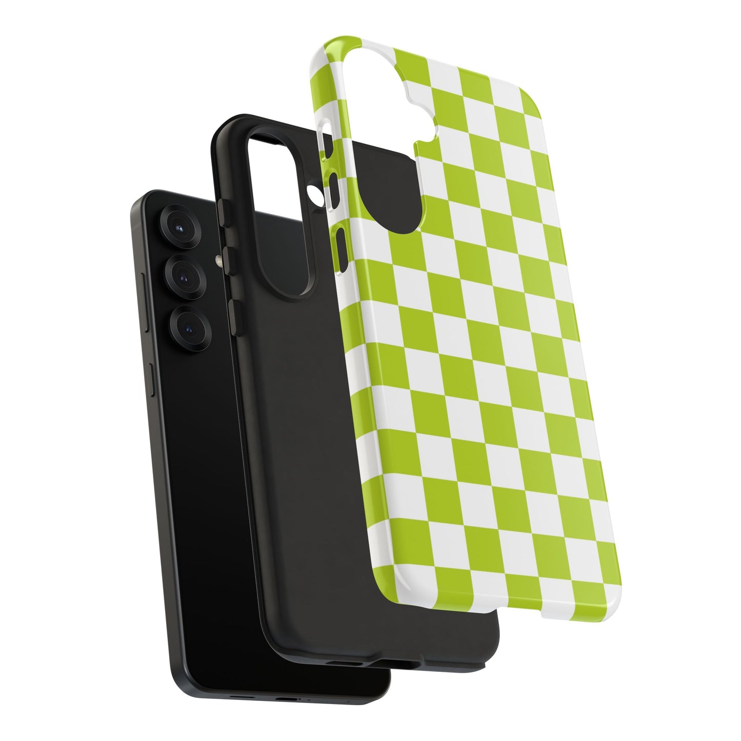 Lively Checker Pattern Phone Case | Tough Cases, Green Checkered Design, Unique Cell Phone Cover, Trendy Accessory, Gift Idea