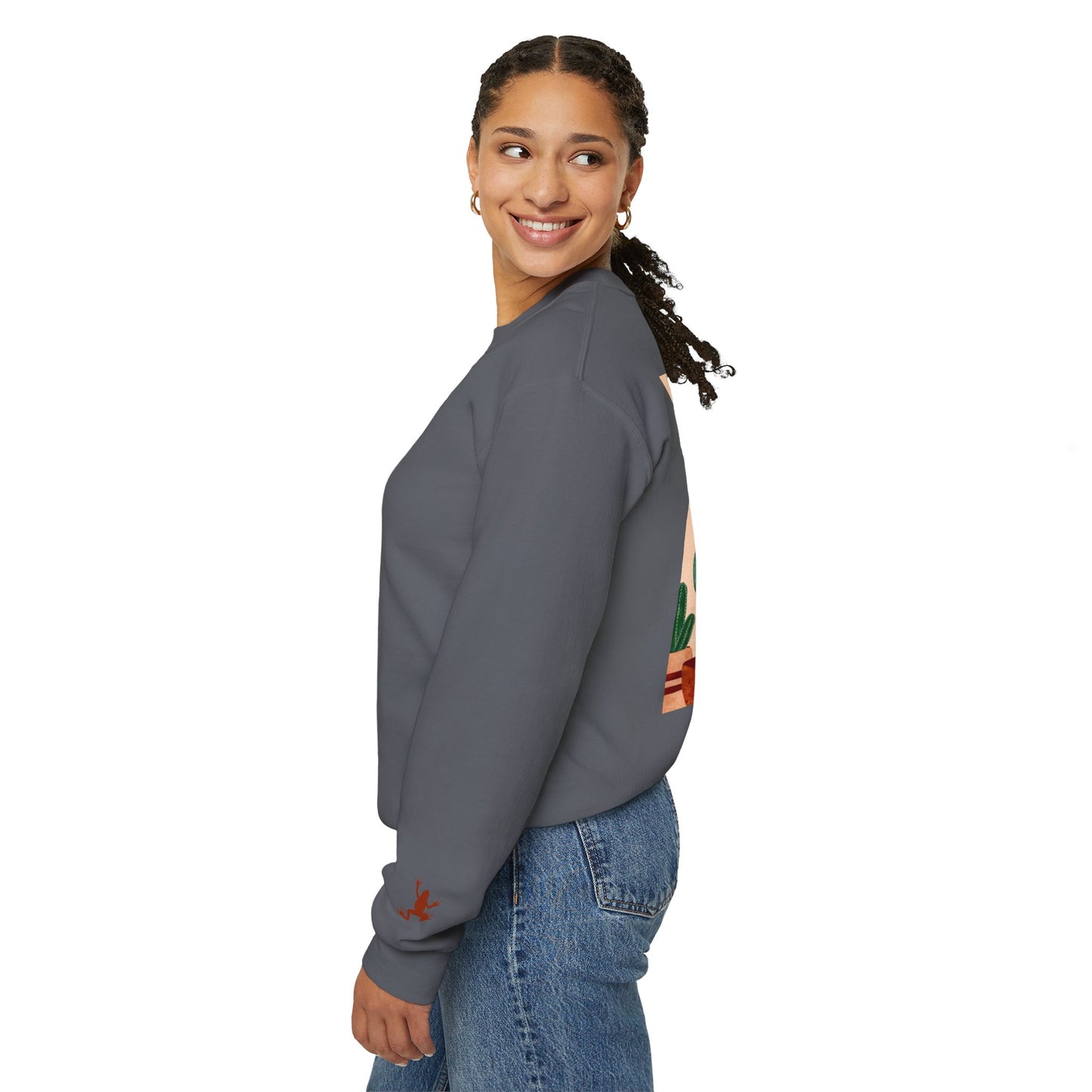 Cactus Art Crewneck Sweatshirt - Cozy unisex pullover, perfect for plant lovers, everyday wear, gifts for him/her, and casual outings