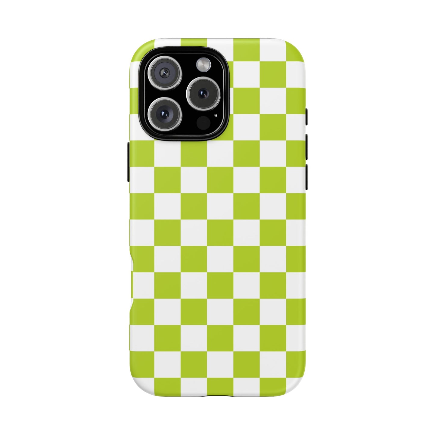 Lively Checker Pattern Phone Case | Tough Cases, Green Checkered Design, Unique Cell Phone Cover, Trendy Accessory, Gift Idea