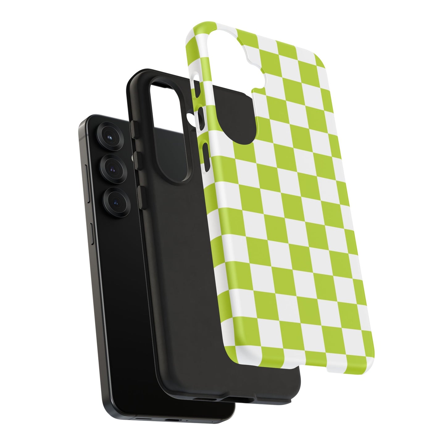 Lively Checker Pattern Phone Case | Tough Cases, Green Checkered Design, Unique Cell Phone Cover, Trendy Accessory, Gift Idea