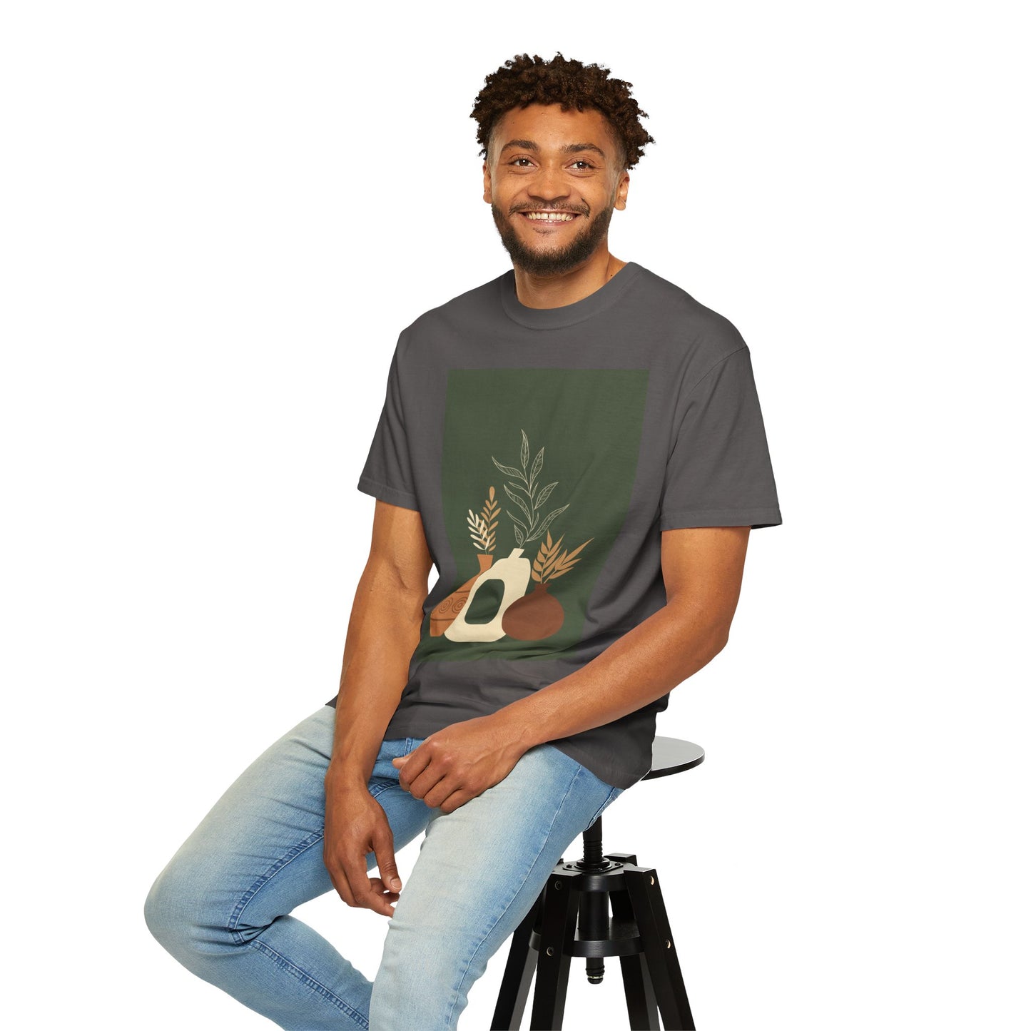 Earthy Bohemian T-Shirt with Botanical Design, Casual Tee for Nature Lovers, Gift for Plant Enthusiasts, Eco-Friendly Fashion, Everyday Wear