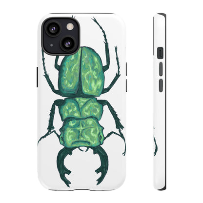 Green Beetle Phone Case - Tough Cases, Insect Lover Gift, Nature Lover Accessory, Unique Phone Cover, Eco-Friendly Design