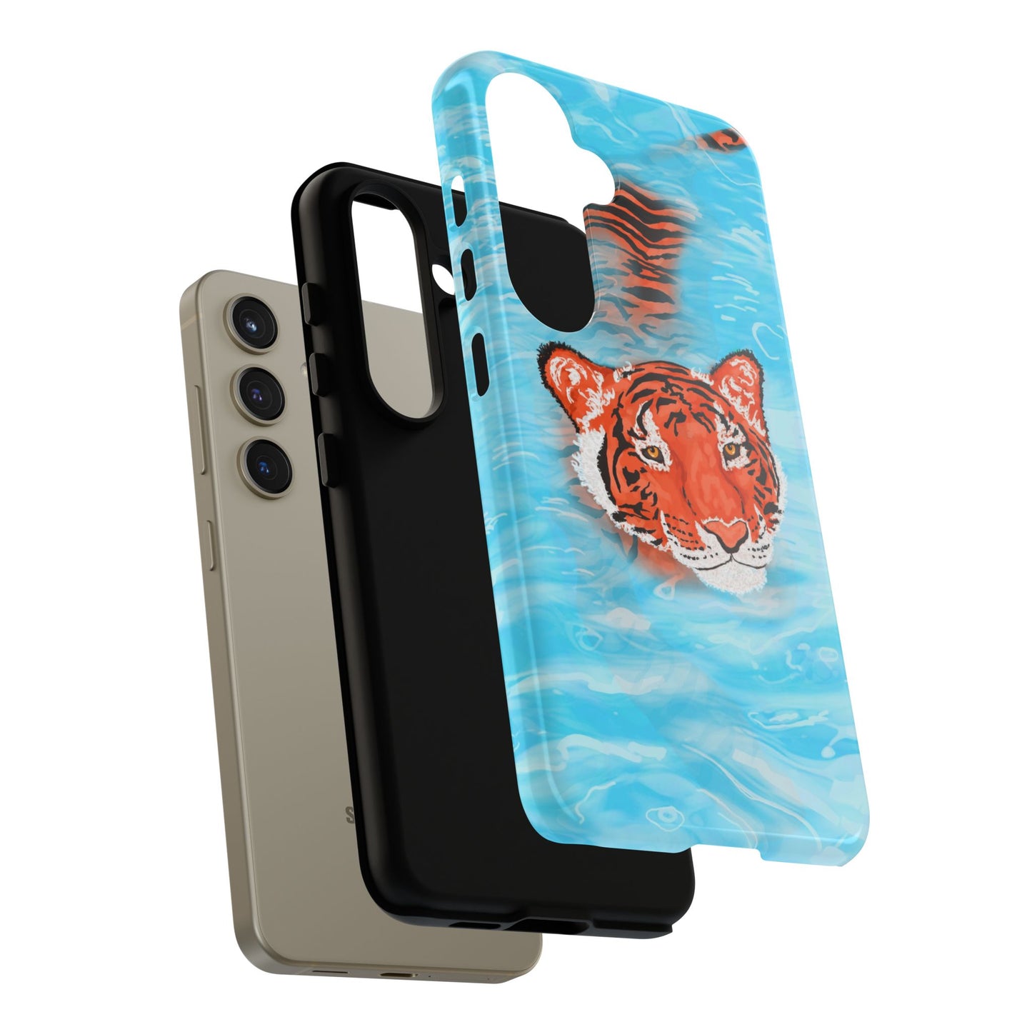 Vibrant Tiger Phone Case, Wildlife Lover Gift, Phone Accessories, Animal Print Case, Summer Vibe, Cool Phone Cover