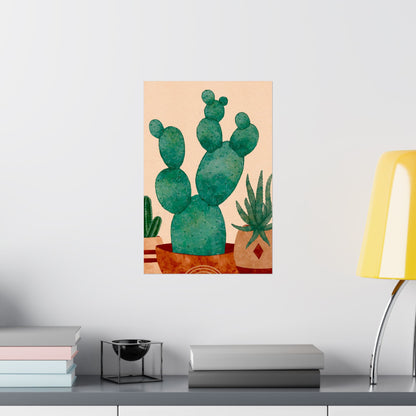 Cactus Art Print, Matte Vertical Posters, Botanical Decor, Green Home Art, Nature Wall Art, Gifts for Plant Lovers