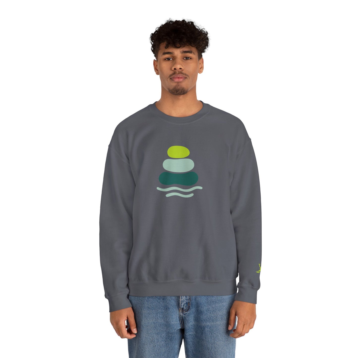 Serene Stones Unisex Crewneck Sweatshirt, Cozy Sweatshirt, Relaxation Apparel, Casual Wear, Mindfulness Gift
