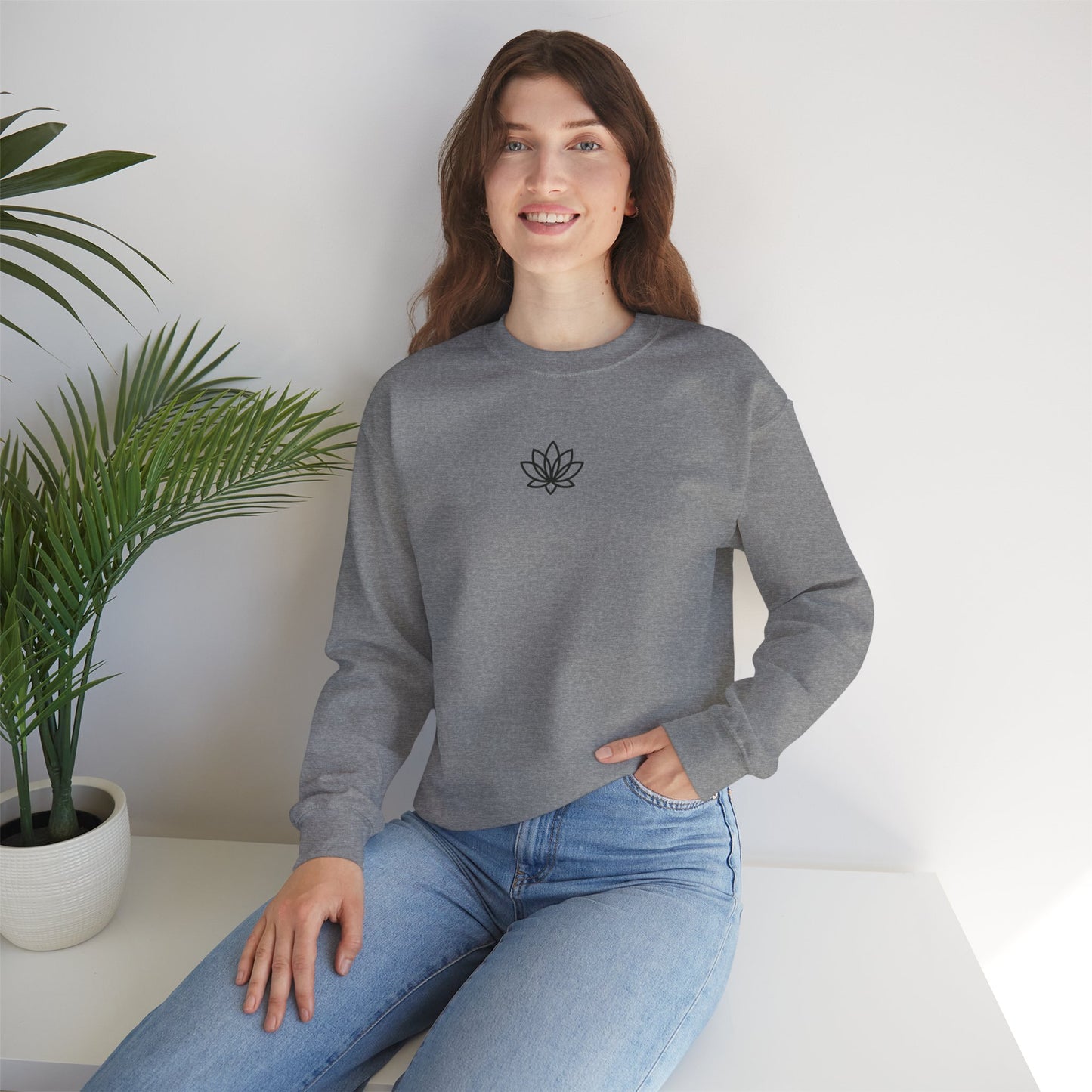 Lotus Flower Unisex Crewneck Sweatshirt, Cozy Sweatshirt, Flower Sweatshirt, Gift for Her, Casual Wear, Spring Fashion