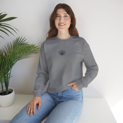 Lotus Flower Unisex Crewneck Sweatshirt, Cozy Sweatshirt, Flower Sweatshirt, Gift for Her, Casual Wear, Spring Fashion