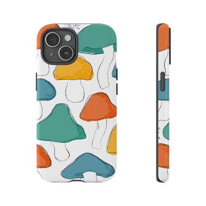 Mushroom Phone Case with Colorful Design, Tough Cases, Floral Tech Accessories, Gift for Nature Lovers, Trending Phone Cover