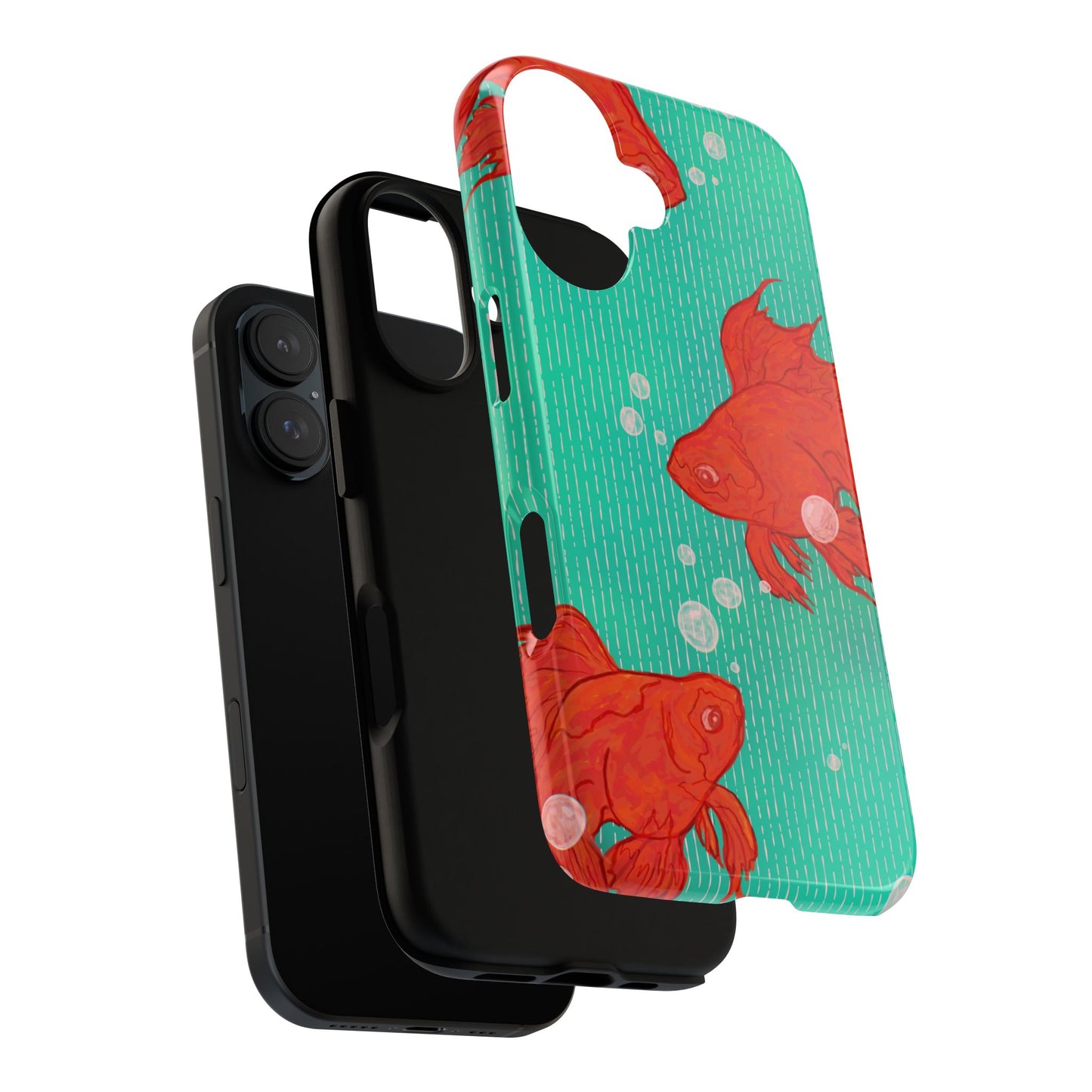 Vibrant Goldfish Phone Case, Colorful iPhone Cover, Ocean Vibe Accessory, Unique Gift for Fish Lovers, Cute Phone Cases