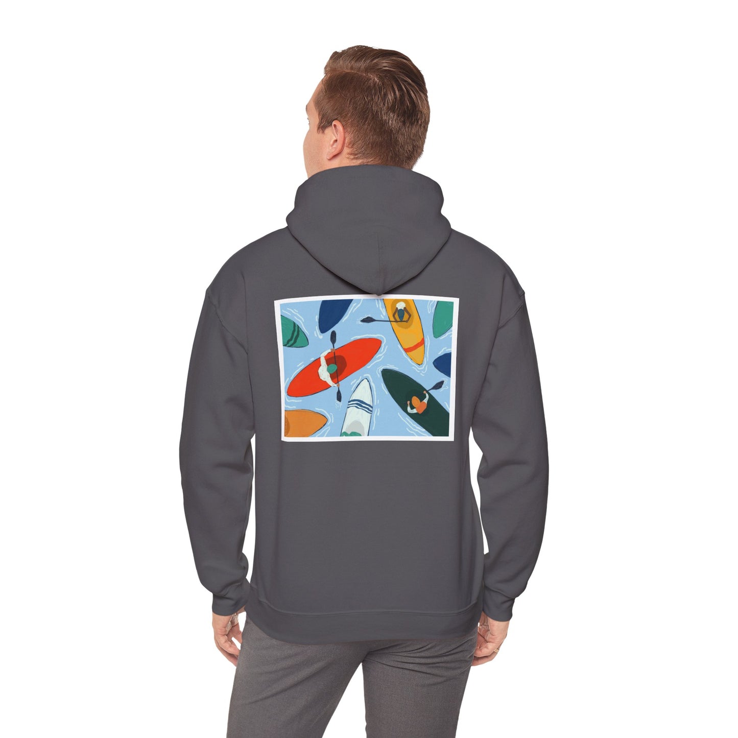 Serene Adventure Hoodie with Lotus Design, Eco-Friendly Sweatshirt for Outdoors, Yoga, Surfing, Beach Days, Mindfulness, Gift for Her, Gift for Him, Kayak Sweatshirt, Outdoor Designs