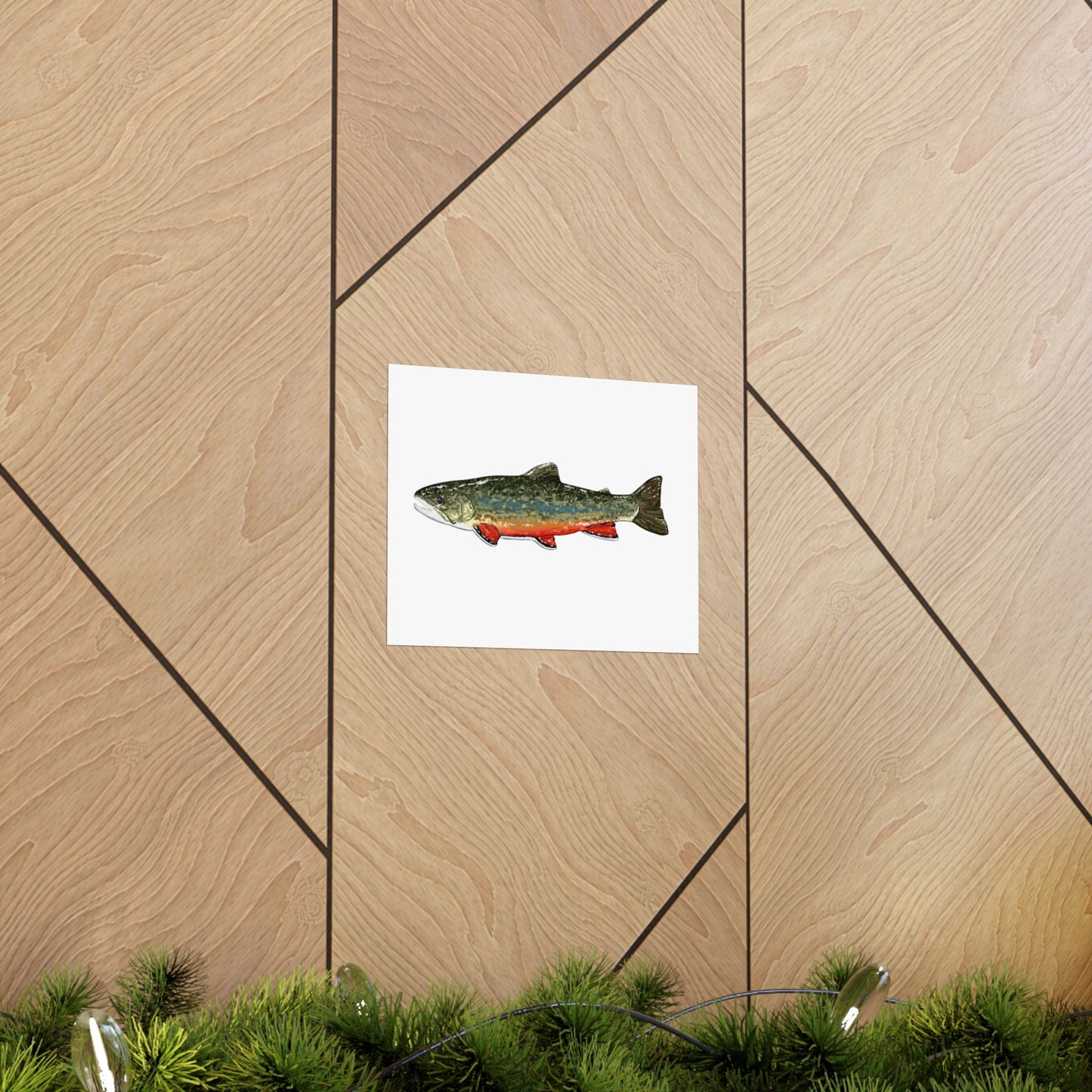 Trout Fishing Matte Horizontal Poster, Rustic Wall Art, Nature Lover Gift, Fishing Decor, Farmhouse Wall Decor