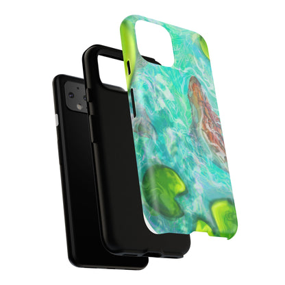 Watercolor Phone Case, Nature Lover Gift, Tough Phone Cover, Phone Accessory, Unique Design for Spring/Summer, Lily Pad, Fish Pond